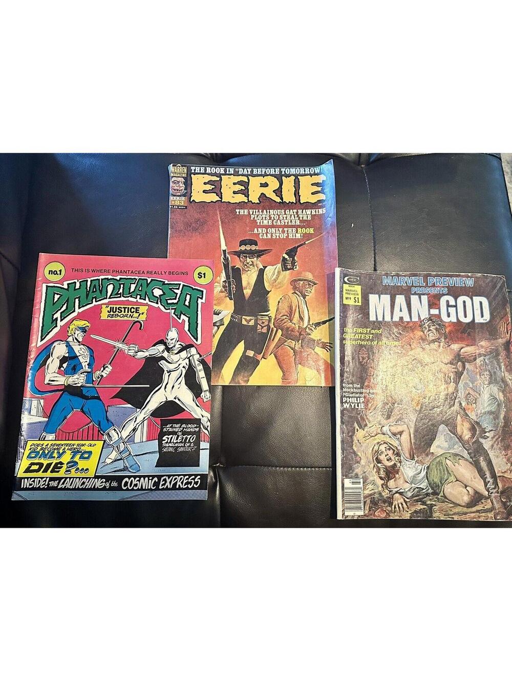 Lot Of 3 Comics (Man-God, Phantacea, Eerie)